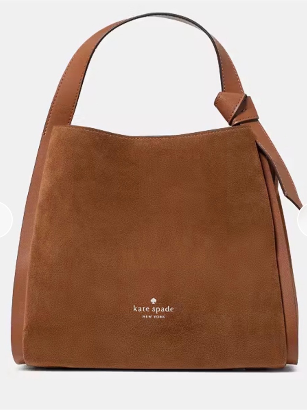Kate Spade KNOTT Suede Shoulder Crossbody Bag in Warm Gingerbread Brown NWT